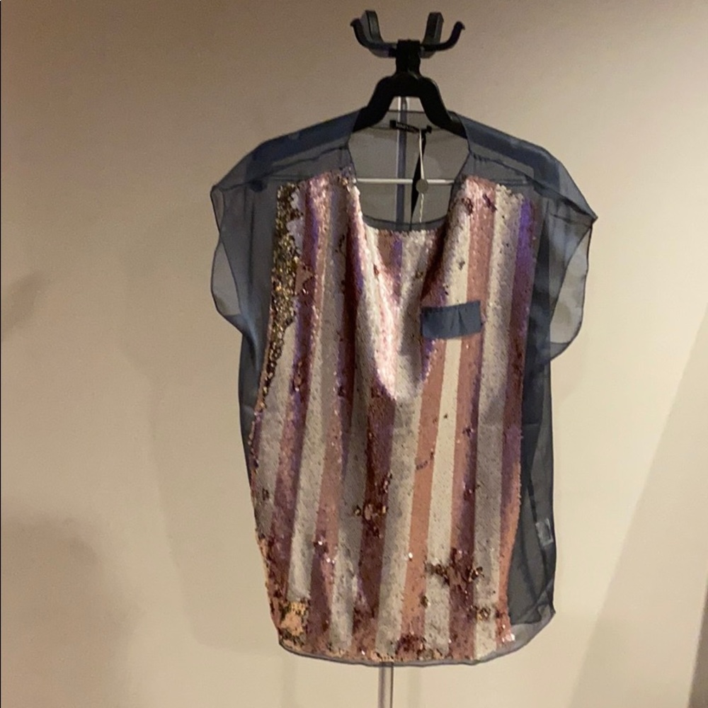 NINEMINUTES brand Italian Sequin Shirt